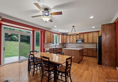 Beautiful kitchen with spacious island and seating.