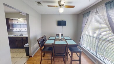 From the entrance to the right, the dining room