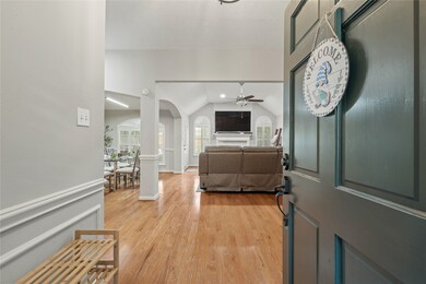 Open family room with tall ceilings