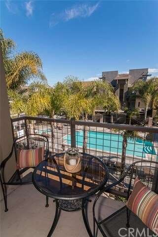 View of the pool from the balcony