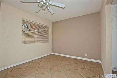 Dining area with ceiling fan
