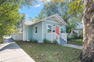North facing front of house on corner lot
