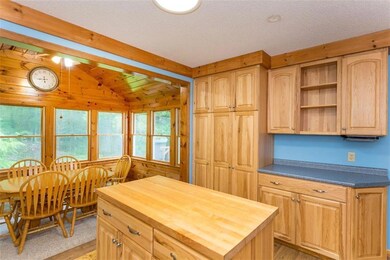 Island with butcher block top and...