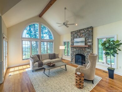 Rock Fireplace/Vaulted Ceiling