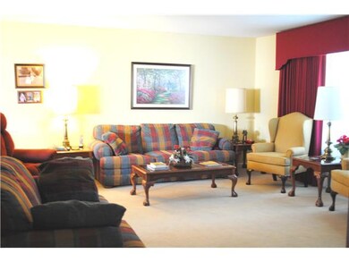 Great room is very spacious and has wonderful natu