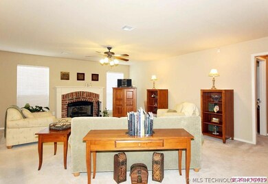 Living room with fireplace.