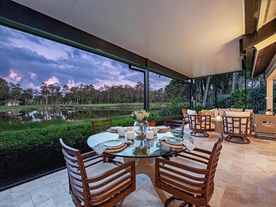 Patio terrace at dusk