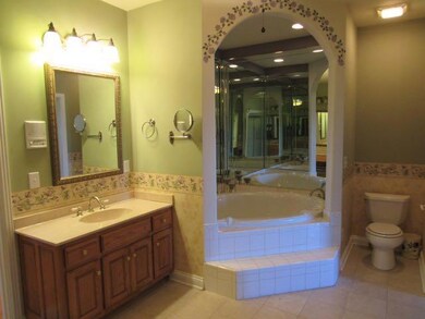 Luxurious soaking tub in master suite