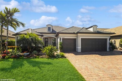 View of front of property with a front yard and a 