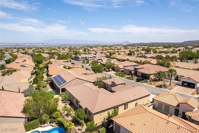 Aerial rear of house perspective of suburban area