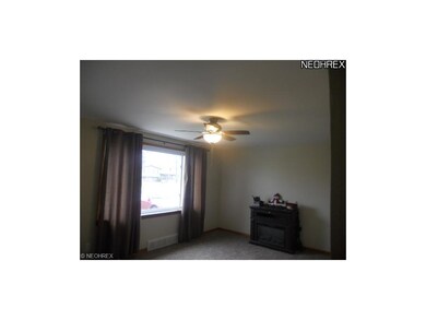 Living room with window treatments