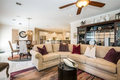 Family room view into Dining and kitchen area