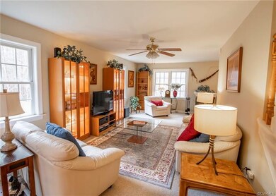 Large Family Room with Ceiling Fan, Gas Fireplace,