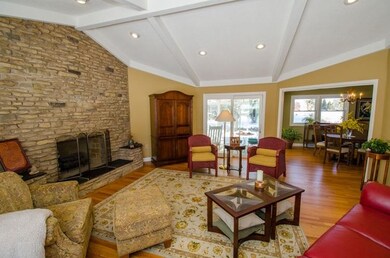 Open, flowing floor plan. Sunroom and dining room 