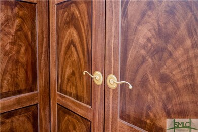 The hand painted painted trompe l'oeil elevator do
