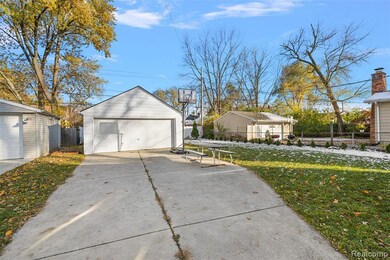 View of detached garage