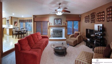 Fireplace, ceiling fan, Open and perfect for Entertaining.