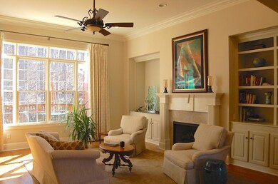 Light Filled Living Room with Fireplace