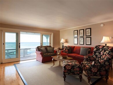 Large sliding glass doors lead to...