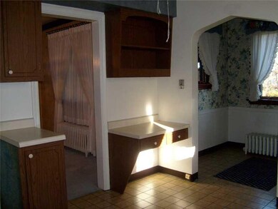 Kitchen. Kitchen with arched entry into breakfast 