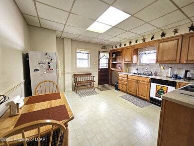 Kitchen towards closed door