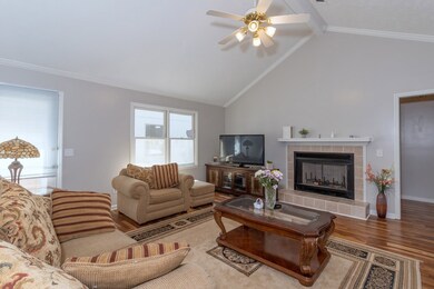 Vaulted ceiling in great room