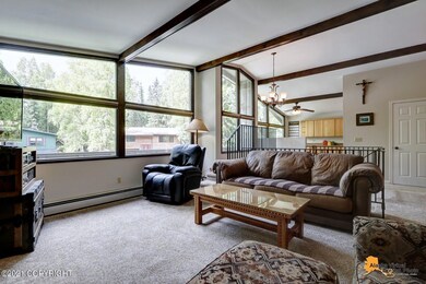 Living Room w/Open Beams
