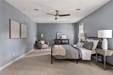 Large primary bedroom with spacious walk in closet