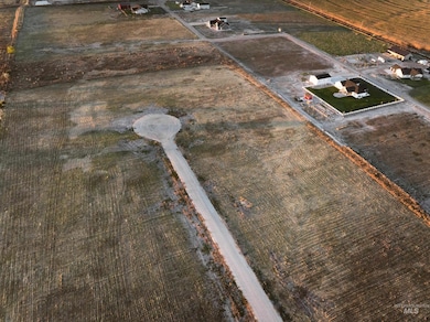 Aerial view of sparsely populated area with abundant farmland