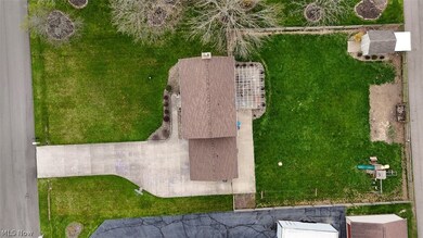 Aerial shot of home and backyard