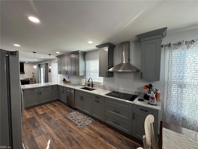 New cabinetry that extends to ceiling