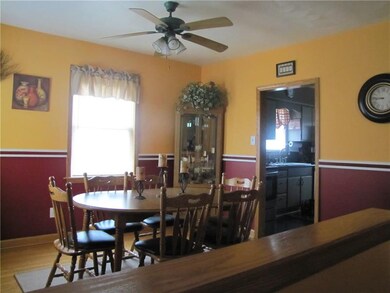 This home has a nice sized dining room with hard w