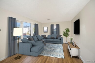 Virtually staged family room