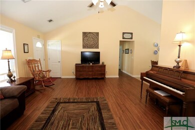 Laminated wood flooring.