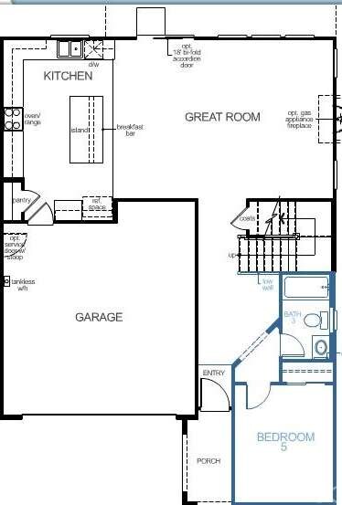 Main floor design is open comfortable.  Notice mai
