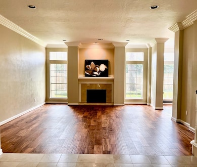 Spacious Family room as seen from foyer. room much