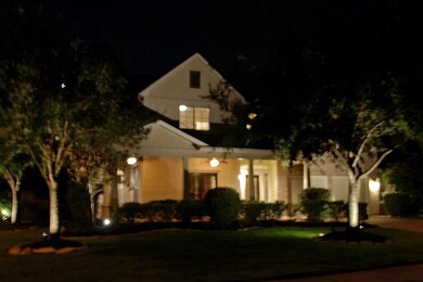 Landscape and architectural features emphasized by professional lighting.