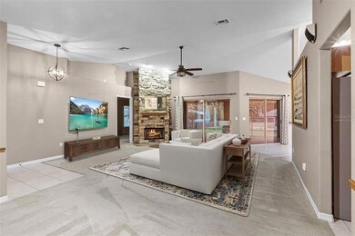 High ceilings and brand new sliders that go out to the lanai. (Virtually Staged)
