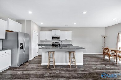 Spacious kitchen island with seating area.