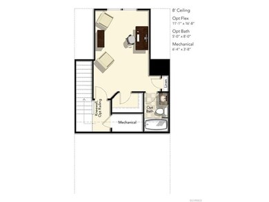 Third floor layout with full bath