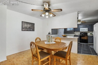 Dining room adjoins kitchen
