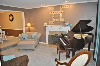 Living room with fireplace