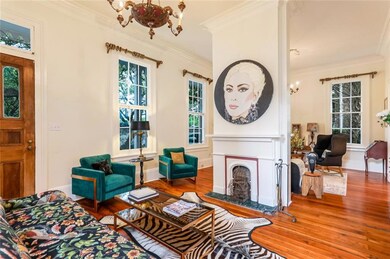Double parlor looking into famous Lafayette Cemete