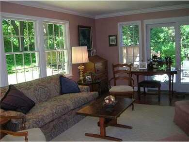 Living Room Living room showing beautiful treed ba