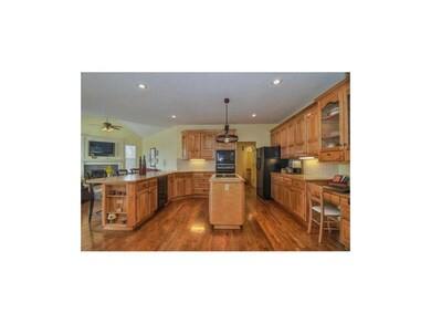Well organized Kitchen; plenty of cabinets, center