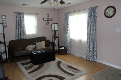 There is beautiful laminate flooring throughout th