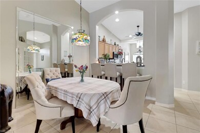Warm colors on the walls and light colored tile fl