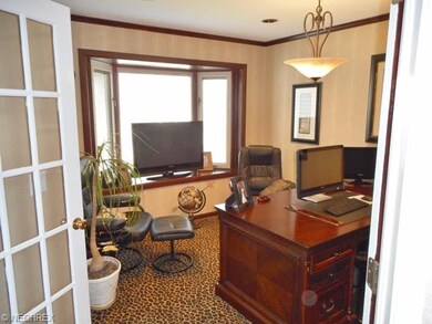 Double glass  French doors open to the home office