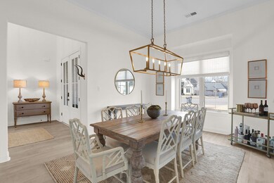 Another view of the dining room, partially open to