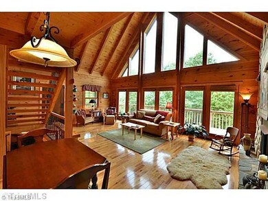 Den/Family/Great Room. Fantastic Great room with a cathedral ceiling and an abundance of natural lighting and doors to access the wrap around deck.  Attractive lighting over the breakfast area table.